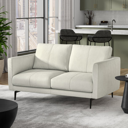 Divano a due posti in vera pelle WYNDENHALL Danbury da 60 pollici di larghezza