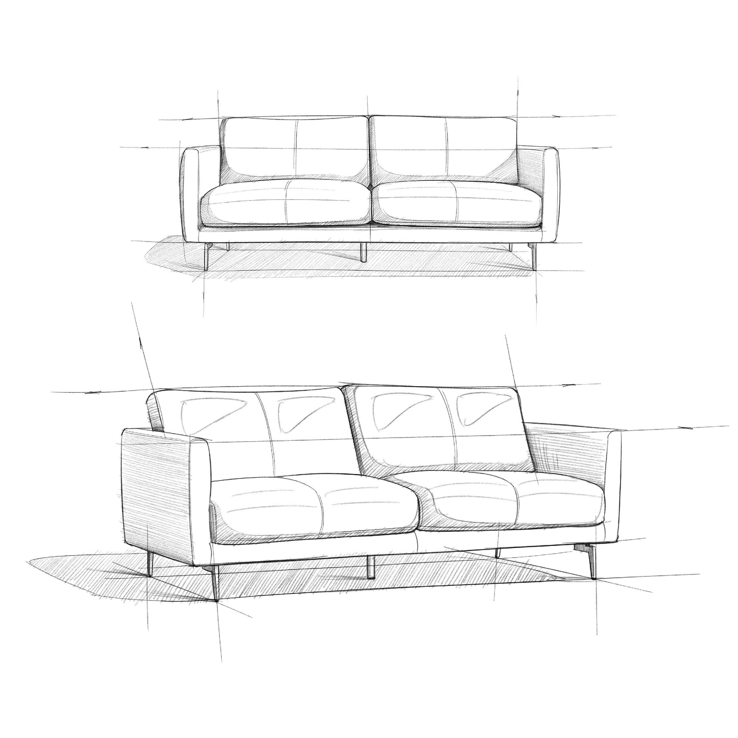 Divano moderno WYNDENHALL Danbury Mid-Century da 81 pollici in vera pelle