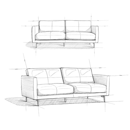 Divano moderno WYNDENHALL Danbury Mid-Century da 81 pollici in vera pelle