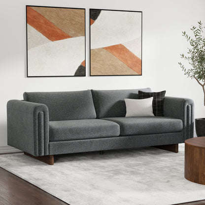 Divano contemporaneo WYNDENHALL Drayton 84 in tessuto tecnico a trama fitta - 84 L x 38 P x 30 A,