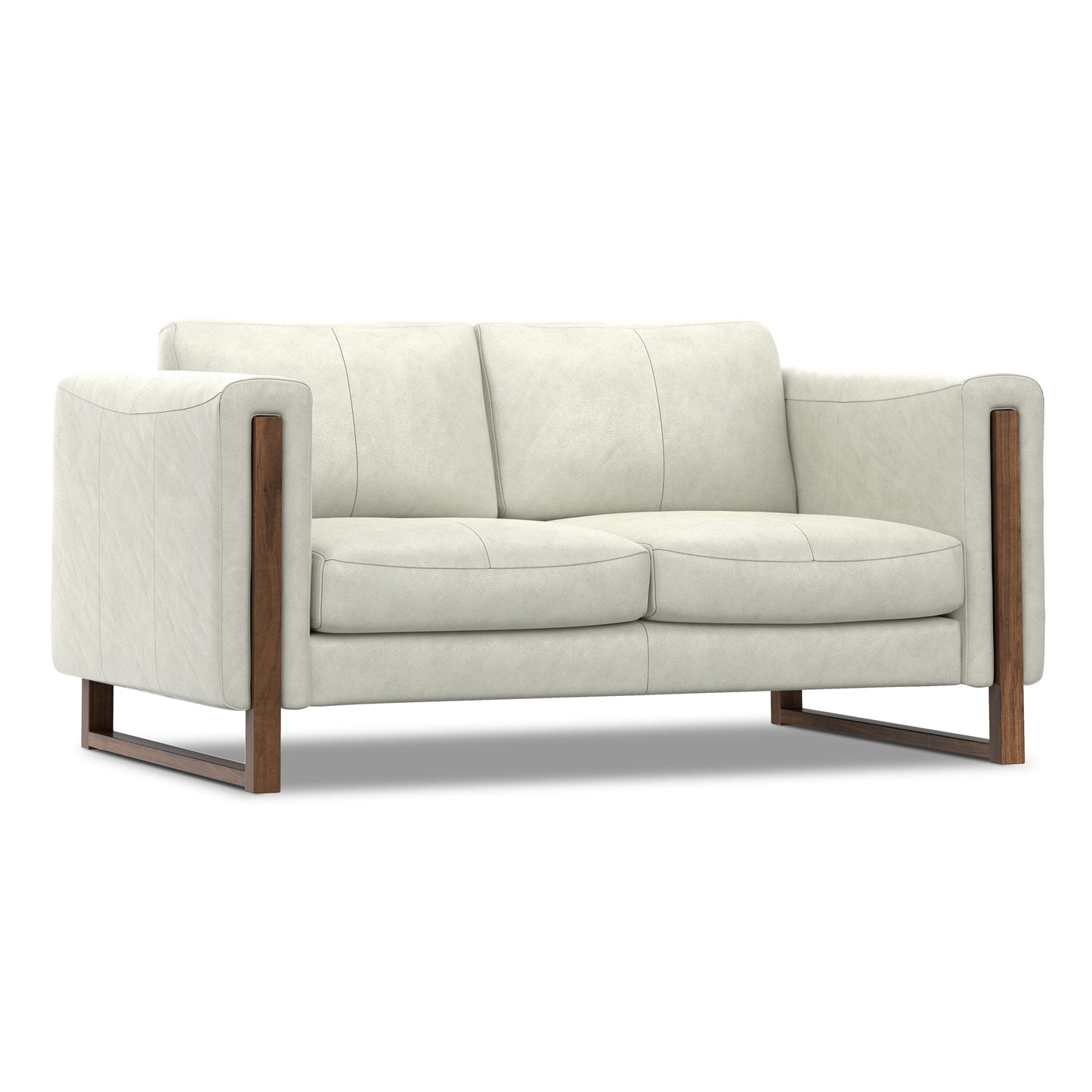 Divano moderno e contemporaneo WYNDENHALL Hillcrest da 62 pollici di larghezza in vera pelle