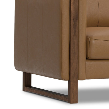 Divano moderno e contemporaneo WYNDENHALL Hillcrest da 62 pollici di larghezza in vera pelle