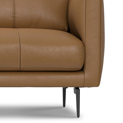 Divano a due posti in vera pelle WYNDENHALL Danbury da 60 pollici di larghezza