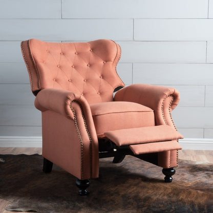 Poltrona reclinabile in tessuto con borchie trapuntate Walder di Christopher Knight Home