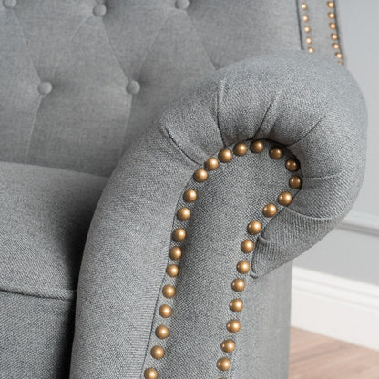 Poltrona reclinabile in tessuto con borchie trapuntate Walder di Christopher Knight Home