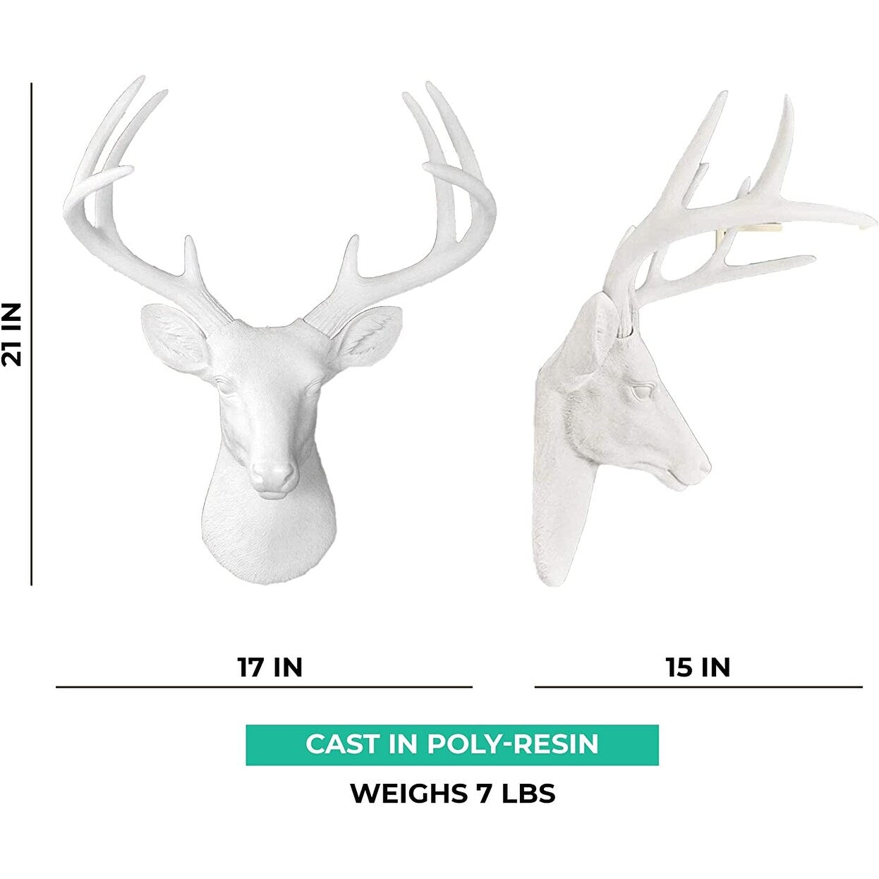 Wall Charmers Testa di cervo bianco