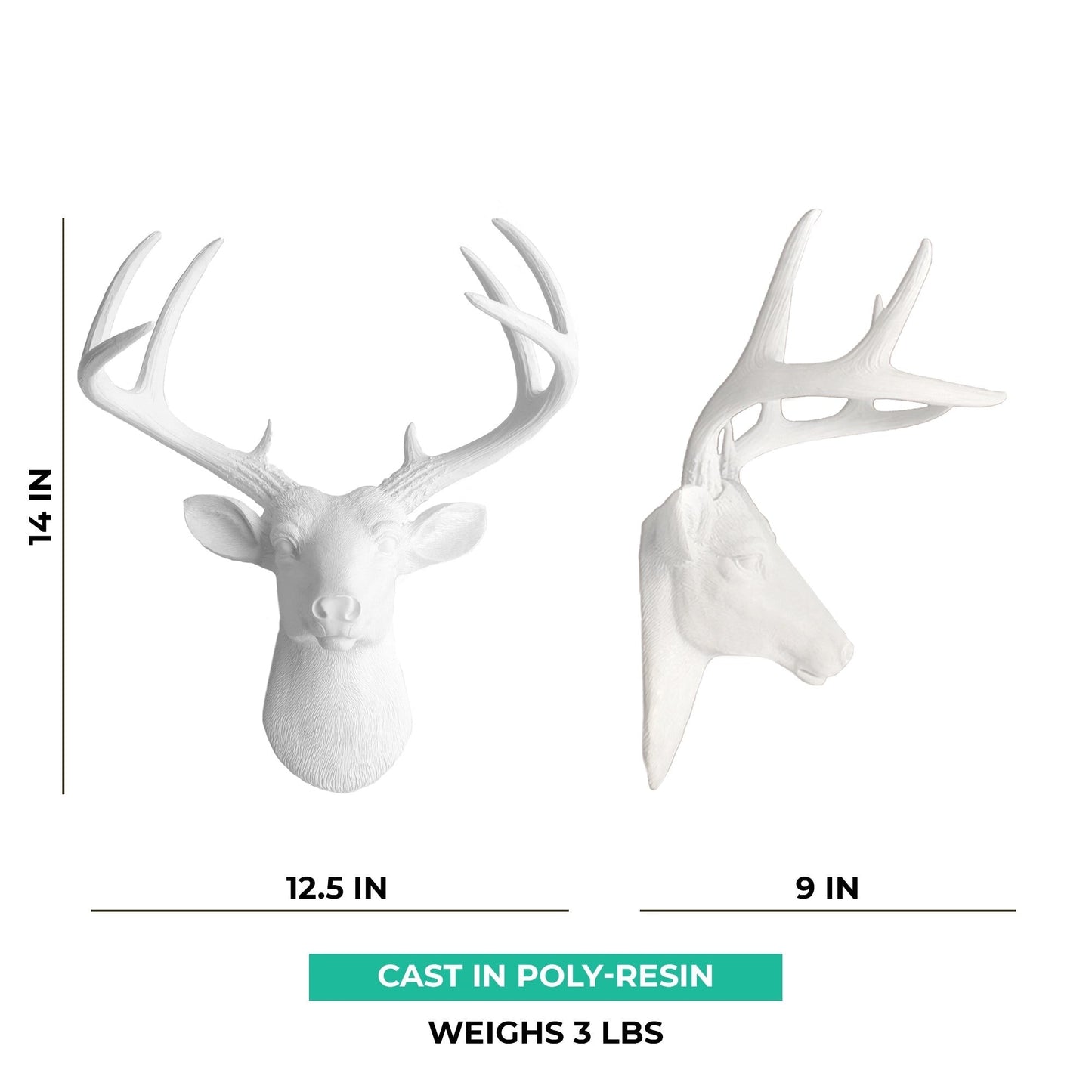 Wall Charmers Testa di cervo bianco