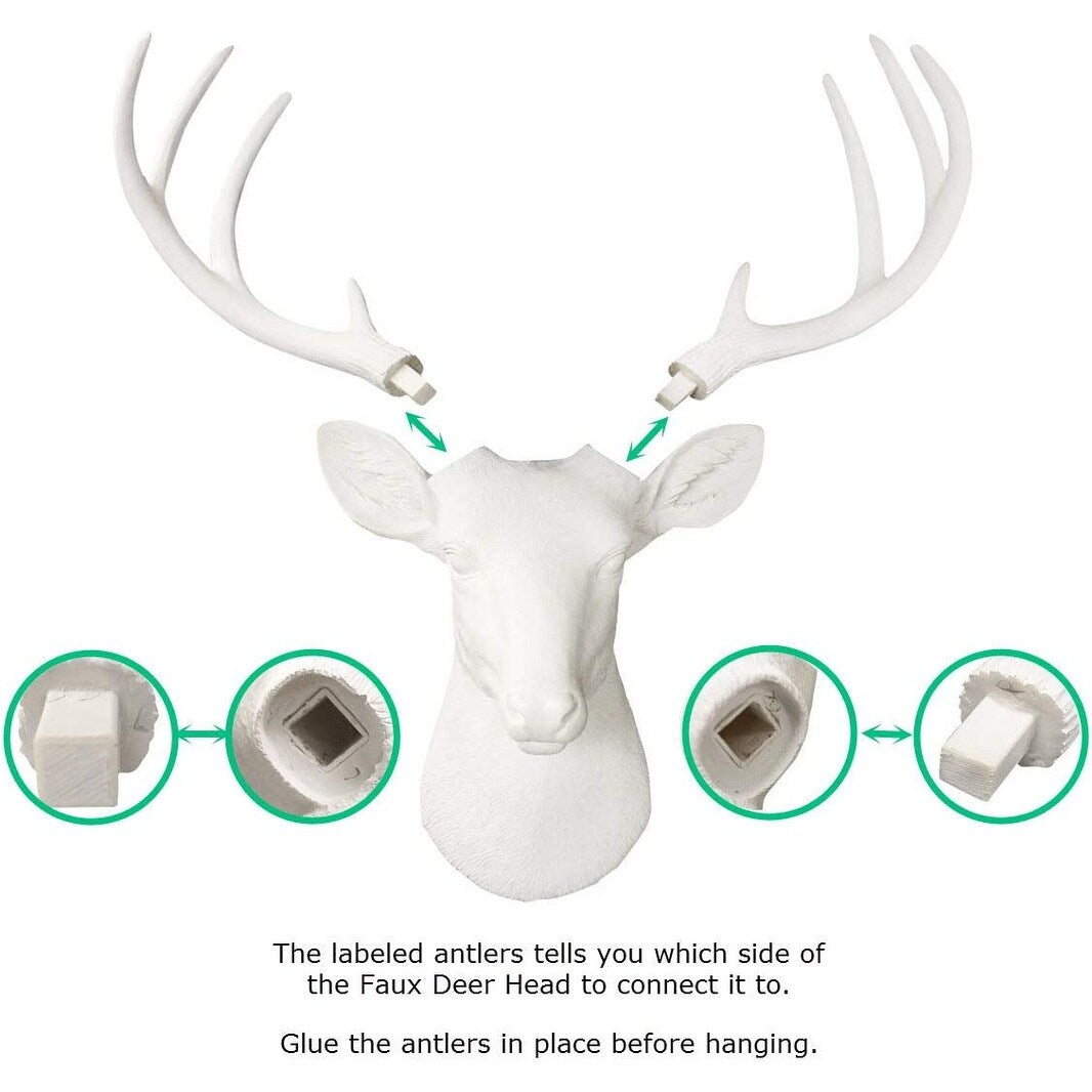 Wall Charmers Testa di cervo bianco
