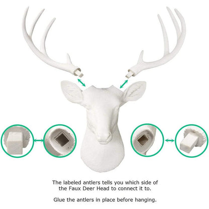 Wall Charmers Testa di cervo bianco
