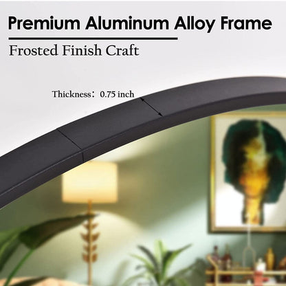 Specchio rotondo da bagno a parete YVANLA con cornice in metallo