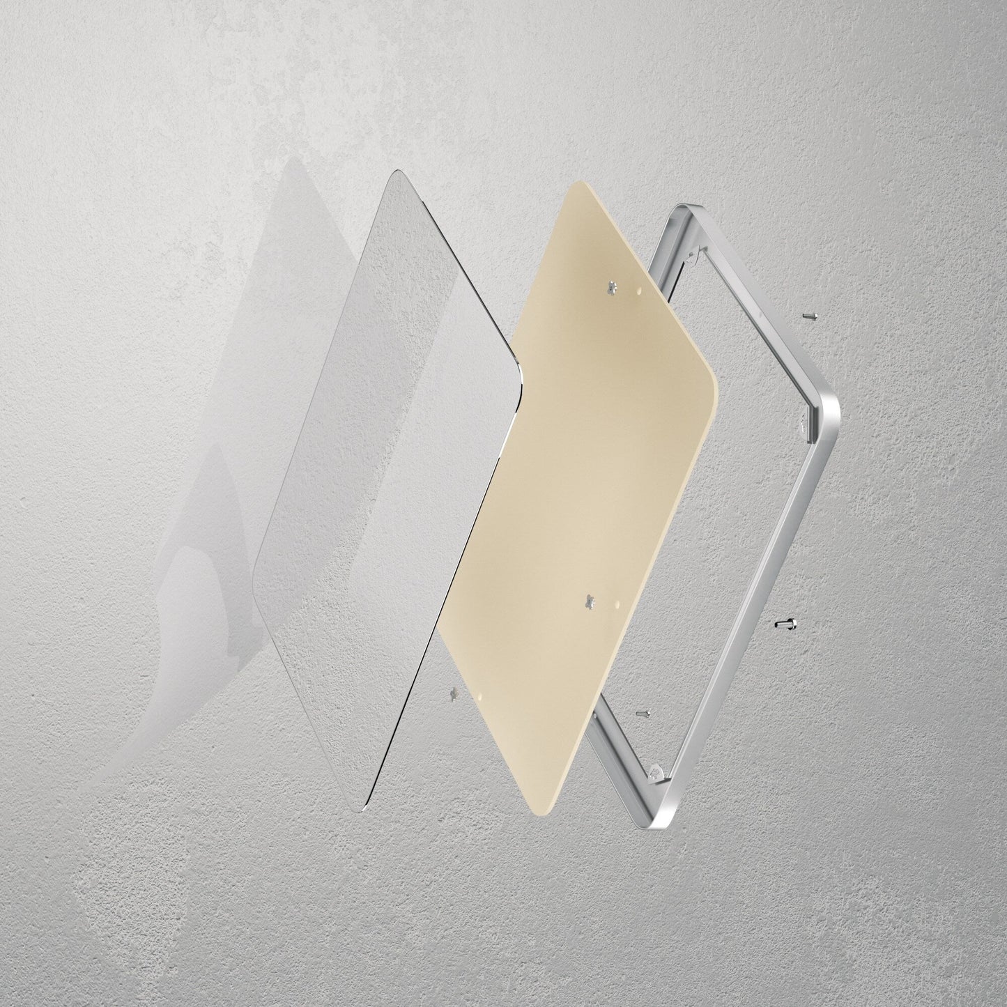 Specchio da parete, specchio da toeletta, specchio da bagno con angolo arrotondato (1 pezzo)