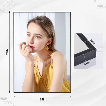 Specchio da parete per bagno rettangolare classico con cornice in metallo