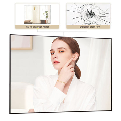 Specchio da parete per bagno rettangolare classico con cornice in metallo