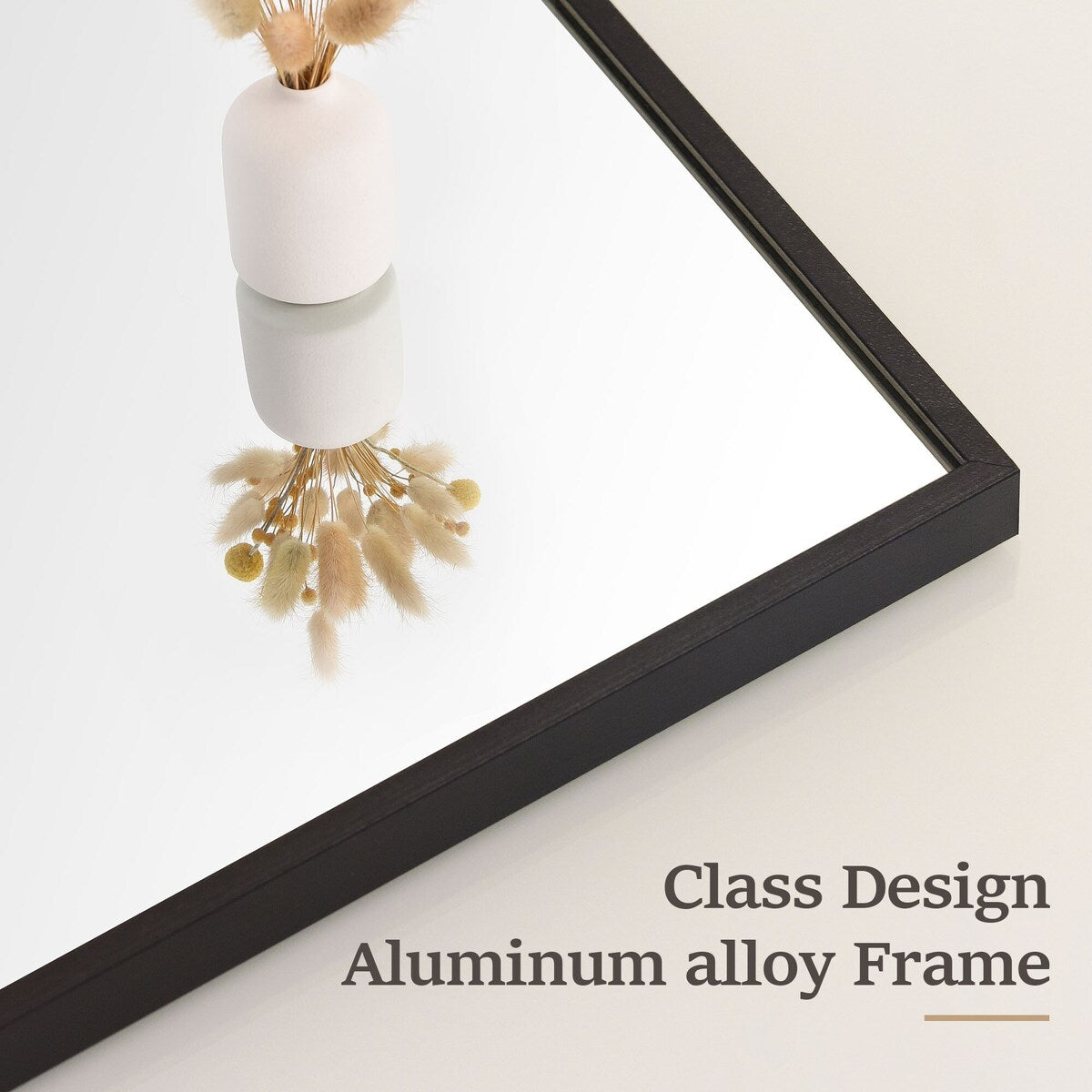 Specchio da parete per bagno rettangolare classico con cornice in metallo