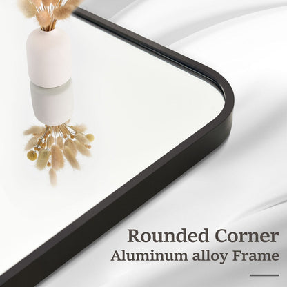 Specchio da bagno a parete con angolo arrotondato