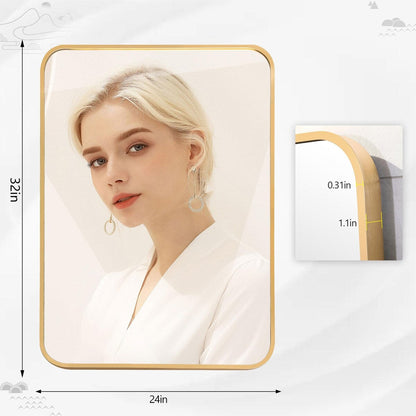 Specchio da bagno a parete con angolo arrotondato