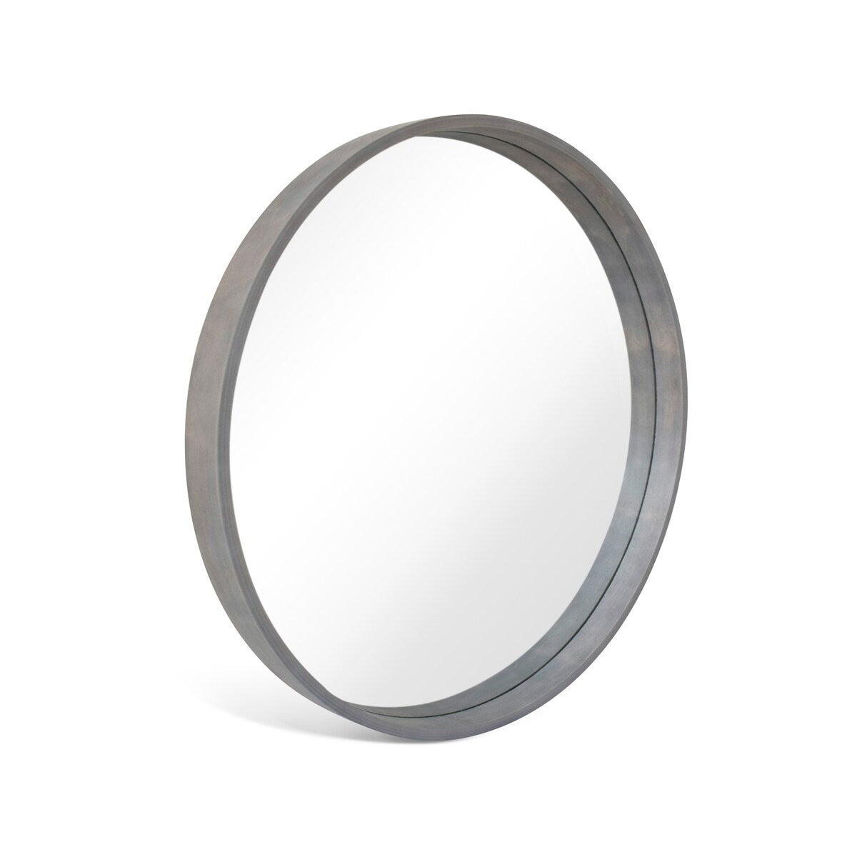 Specchio da parete rotondo classico in stile fattoria con cornice in legno