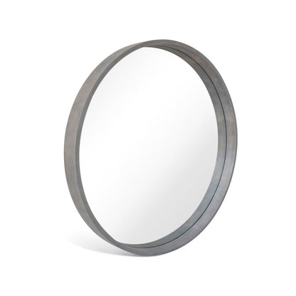 Specchio da parete rotondo classico in stile fattoria con cornice in legno