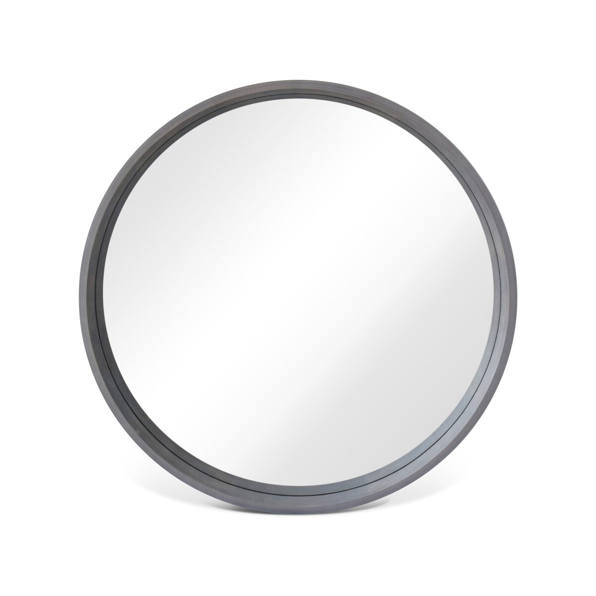 Specchio da parete rotondo classico in stile fattoria con cornice in legno