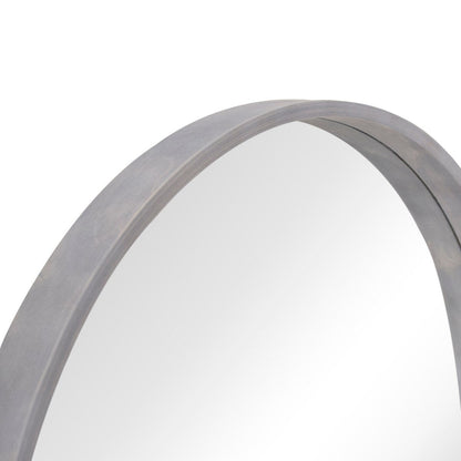 Specchio da parete rotondo classico in stile fattoria con cornice in legno