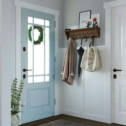 Wallniture Mante Portachiavi da parete, Porta posta decorativo con ripiano, Grandi ganci appendiabiti, Portachiavi da parete in legno