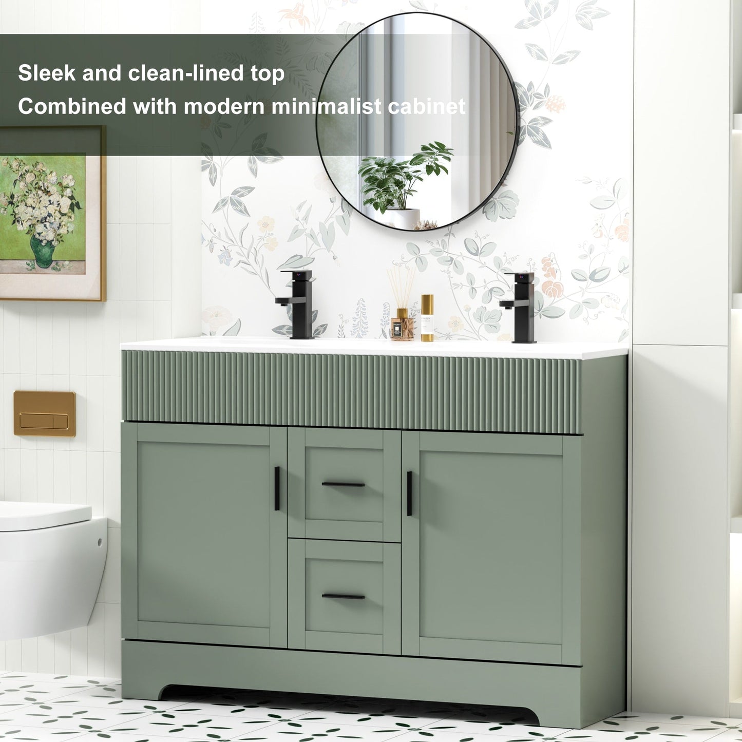 Mobile bagno Wavy Line 30/36/48 con lavabo e rubinetto