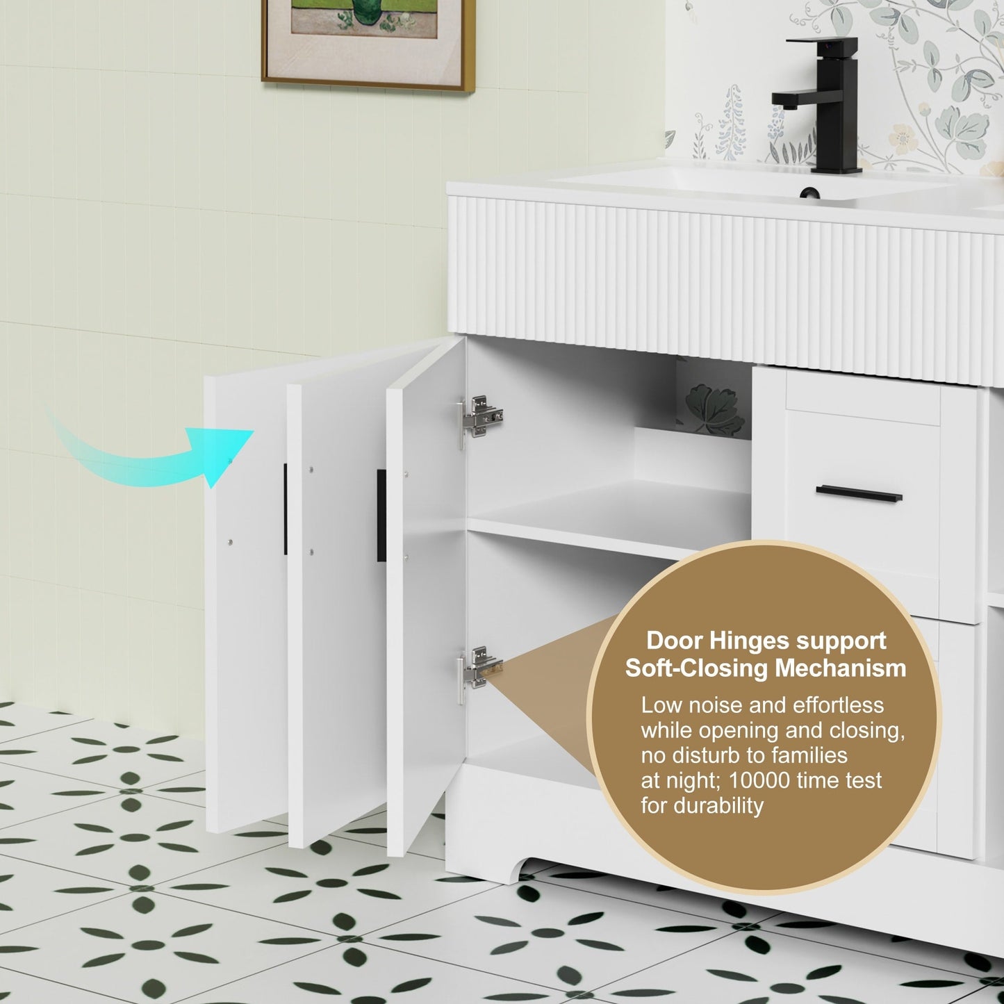 Mobile bagno Wavy Line 30/36/48 con lavabo e rubinetto