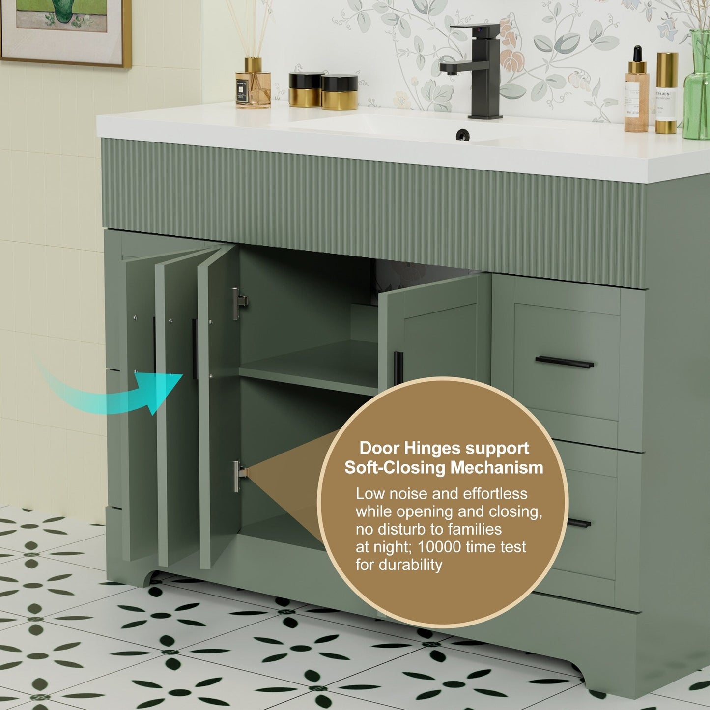 Mobile bagno Wavy Line 30/36/48 con lavabo e rubinetto