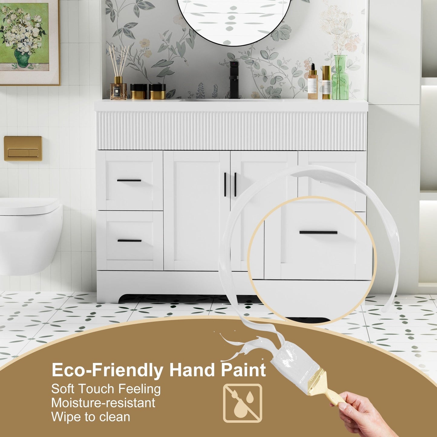 Mobile bagno Wavy Line 30/36/48 con lavabo e rubinetto