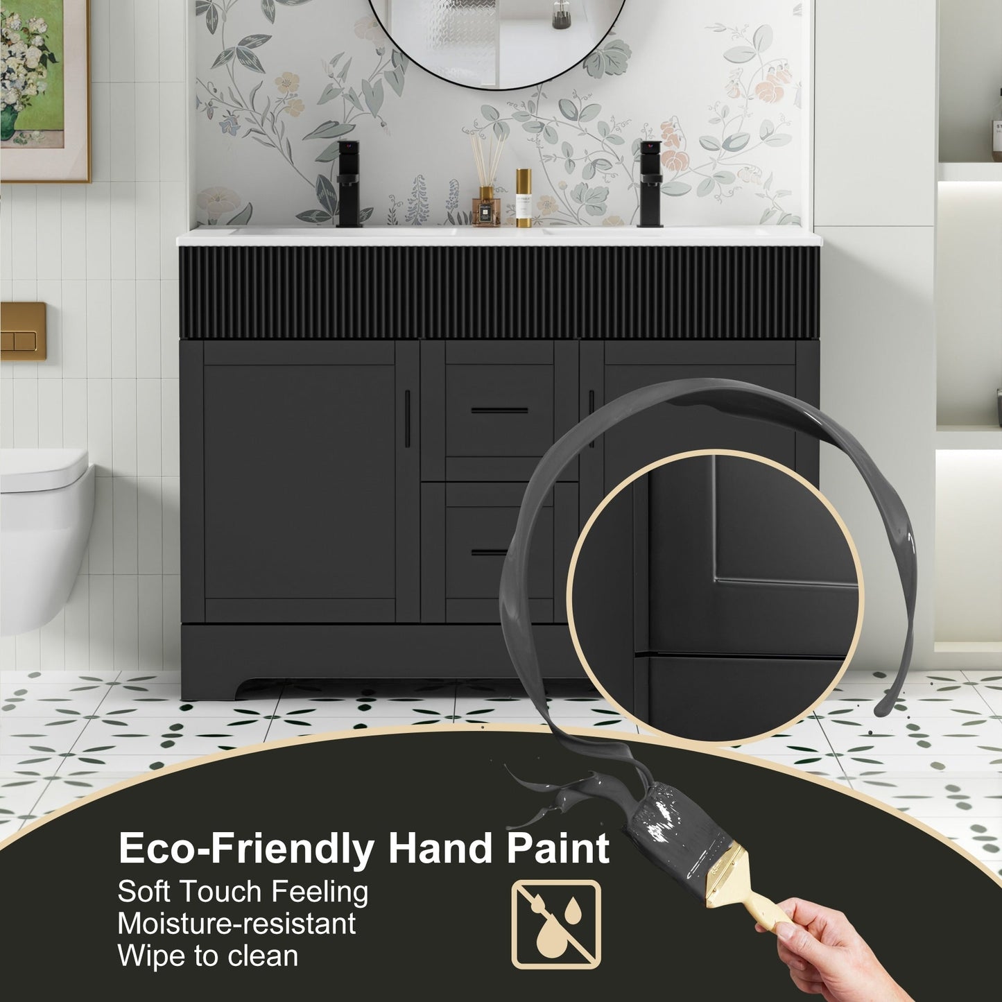 Mobile bagno Wavy Line 30/36/48 con lavabo e rubinetto