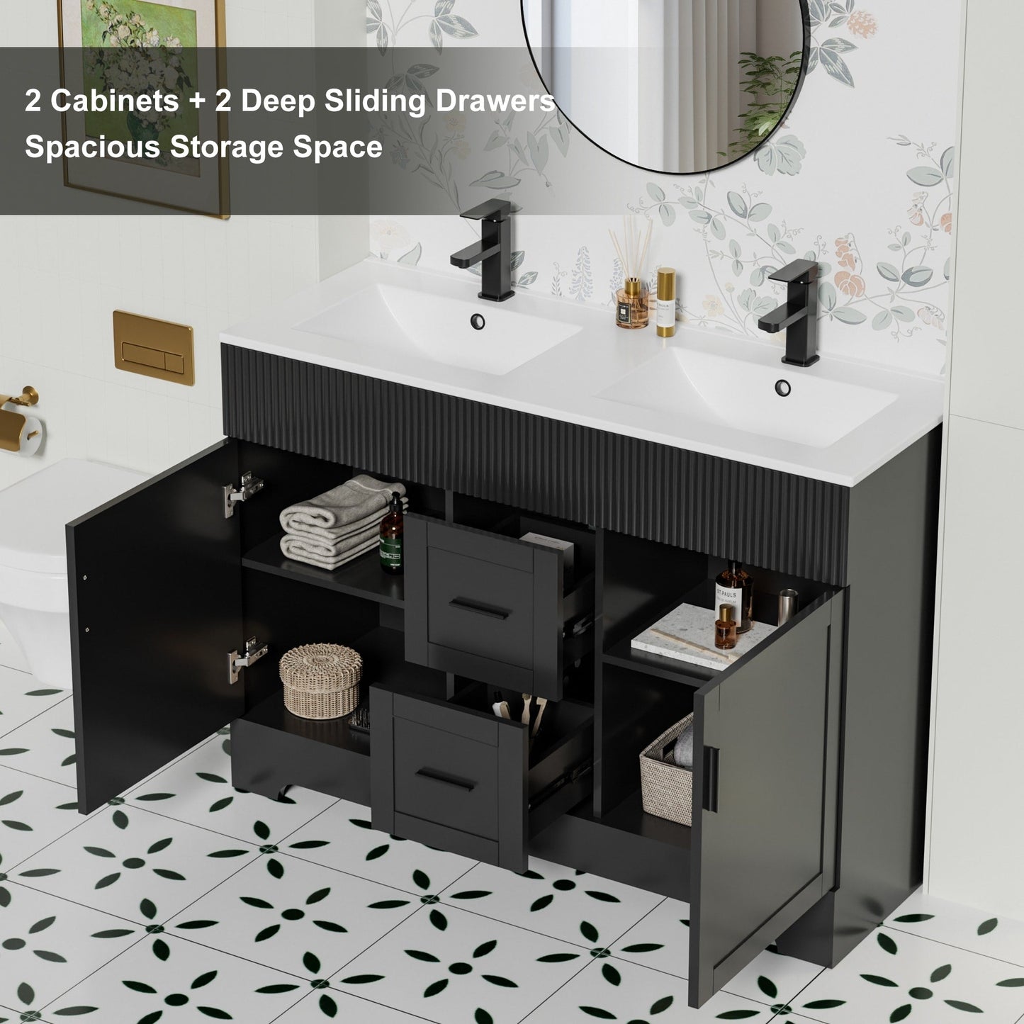 Mobile bagno Wavy Line 30/36/48 con lavabo e rubinetto