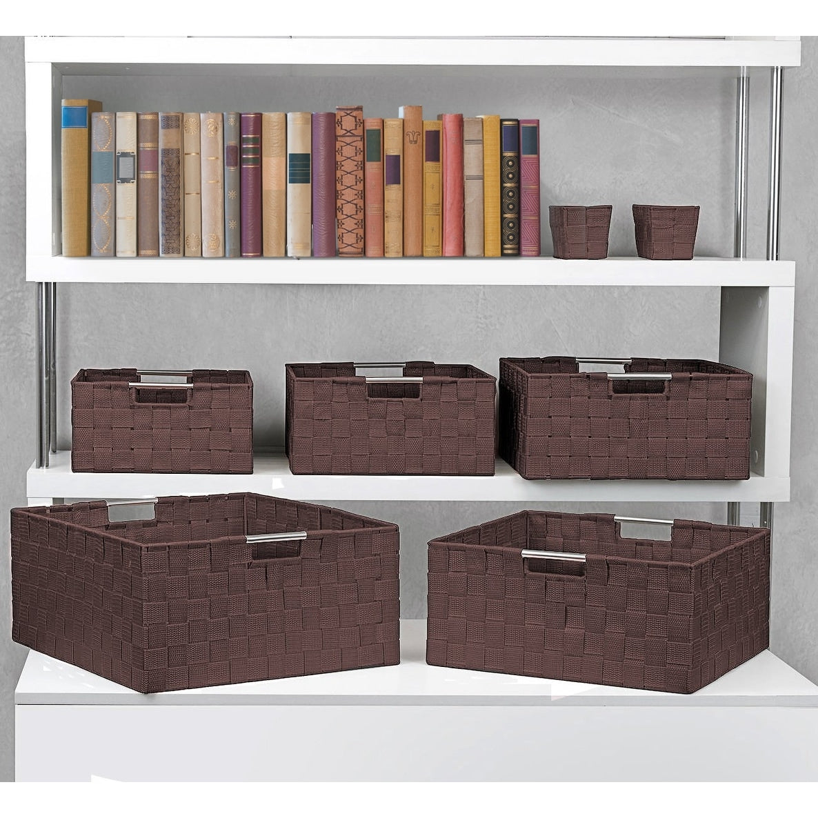 Set di cestini intrecciati da 7 pezzi