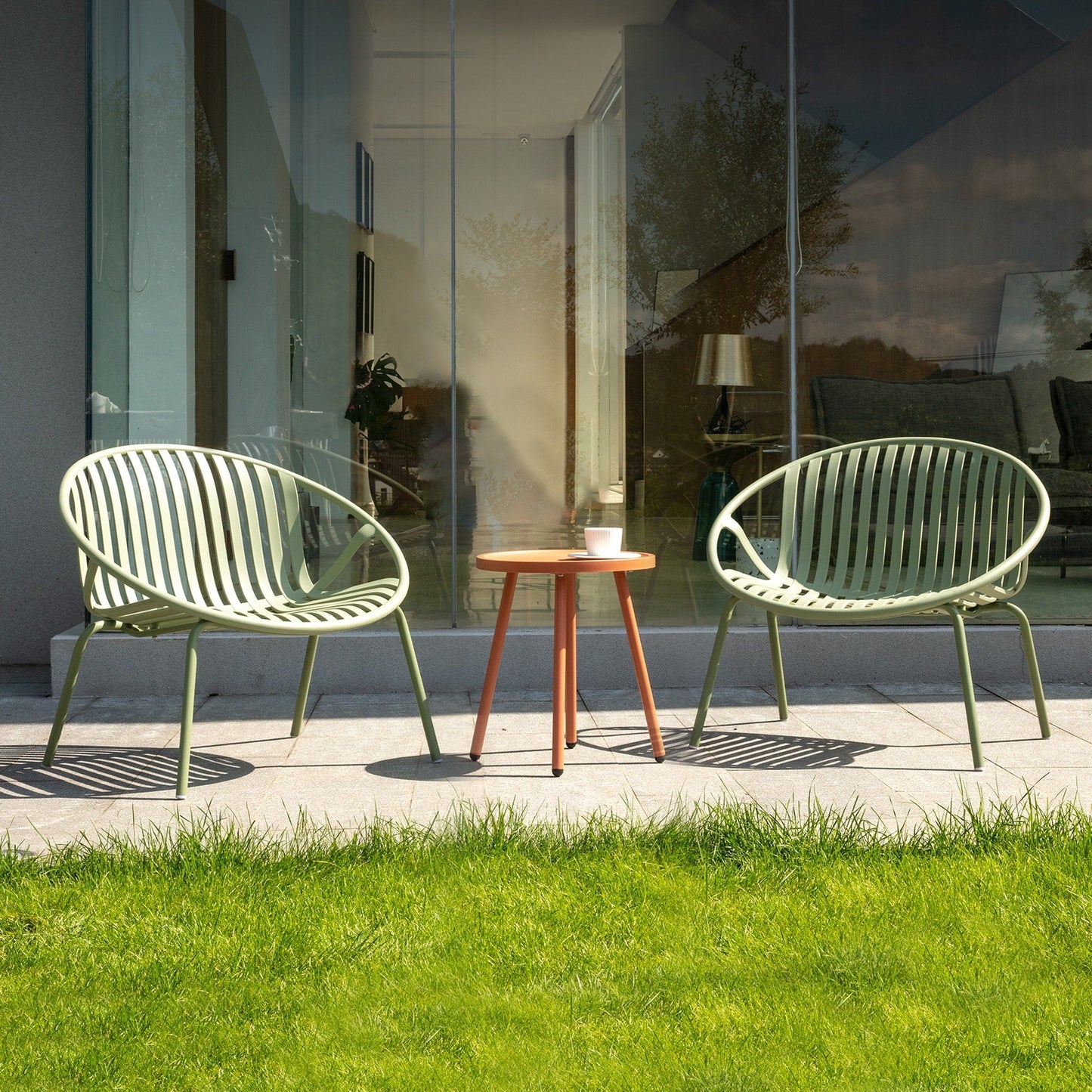 Set di mobili da giardino Werph da 3 pezzi, mobili da esterno con tavolo da bistrot e sedie da giardino, set da 2