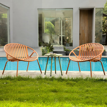 Set di mobili da giardino Werph da 3 pezzi, mobili da esterno con tavolo da bistrot e sedie da giardino, set da 2