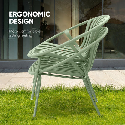 Set di mobili da giardino Werph da 3 pezzi, mobili da esterno con tavolo da bistrot e sedie da giardino, set da 2