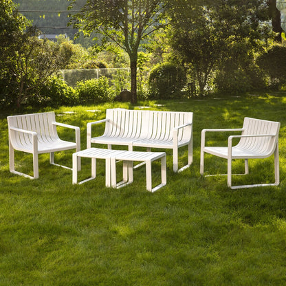 Set di mobili da giardino Werph per 4 persone, tavolo e sedie da giardino