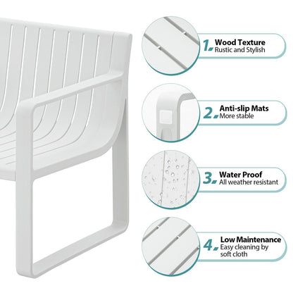 Set di mobili da giardino Werph per 4 persone, tavolo e sedie da giardino