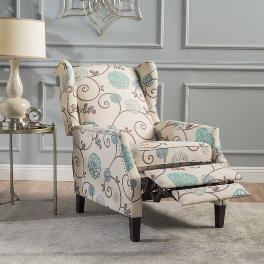 Poltrona reclinabile Wescott Wingback Pushback di Christopher Knight Home