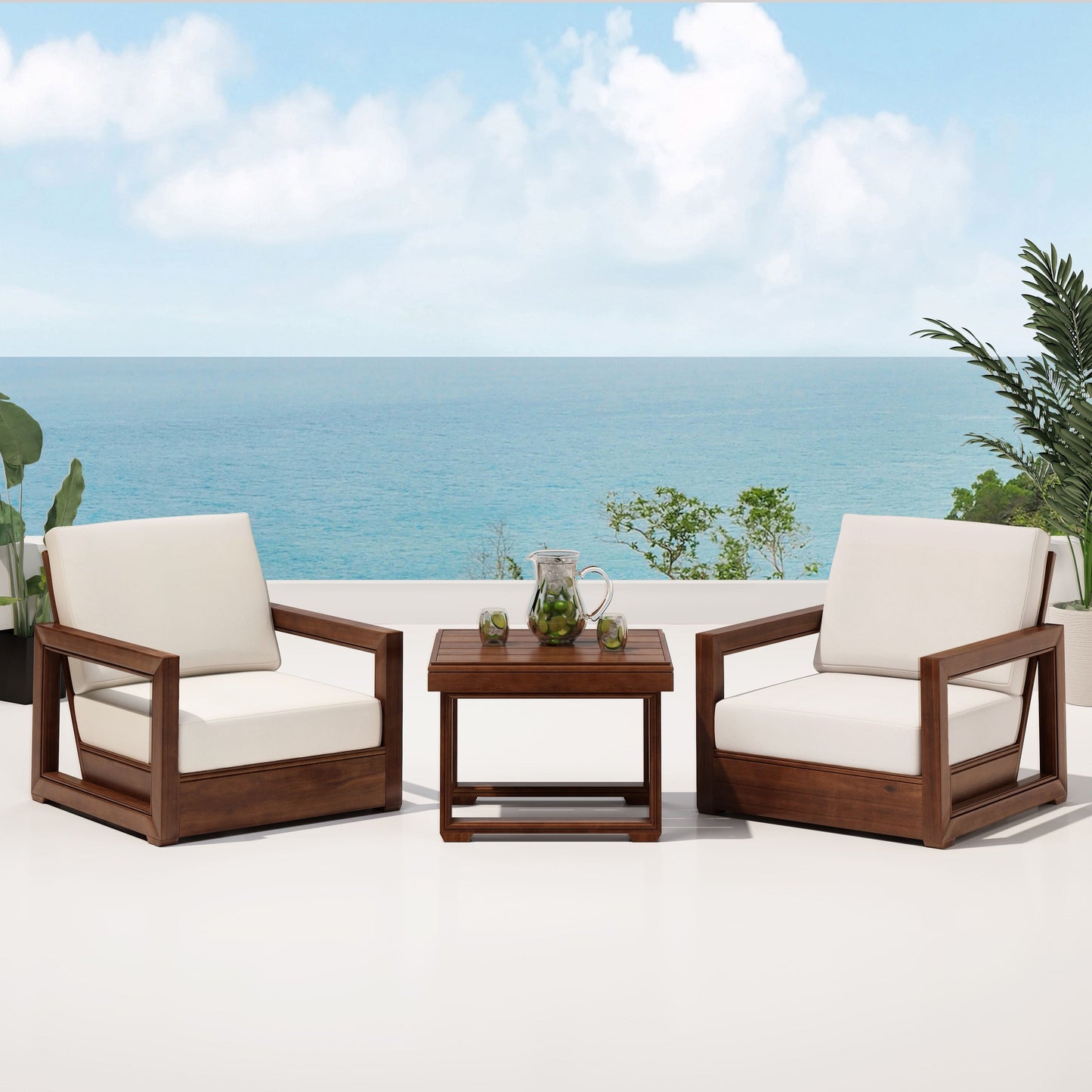 Set da chat in legno di acacia Westchester di Christopher Knight Home