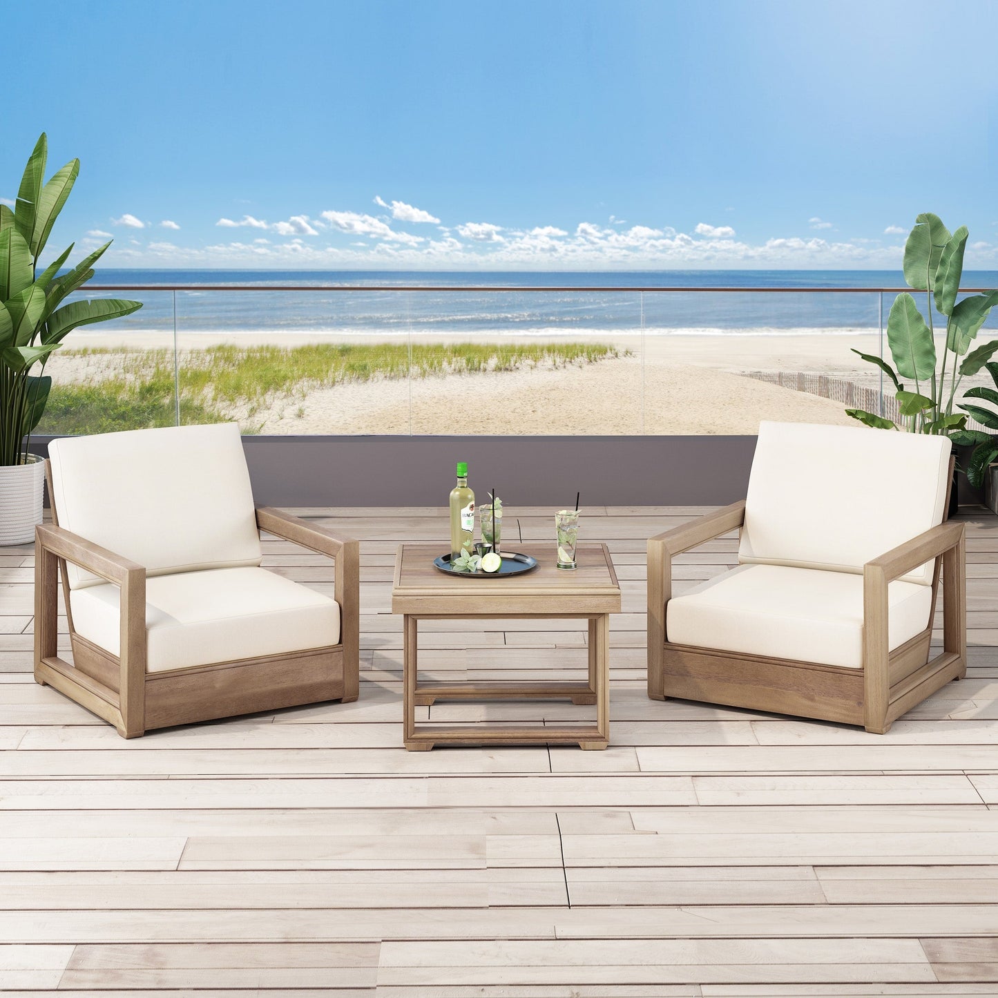 Set da chat in legno di acacia Westchester di Christopher Knight Home