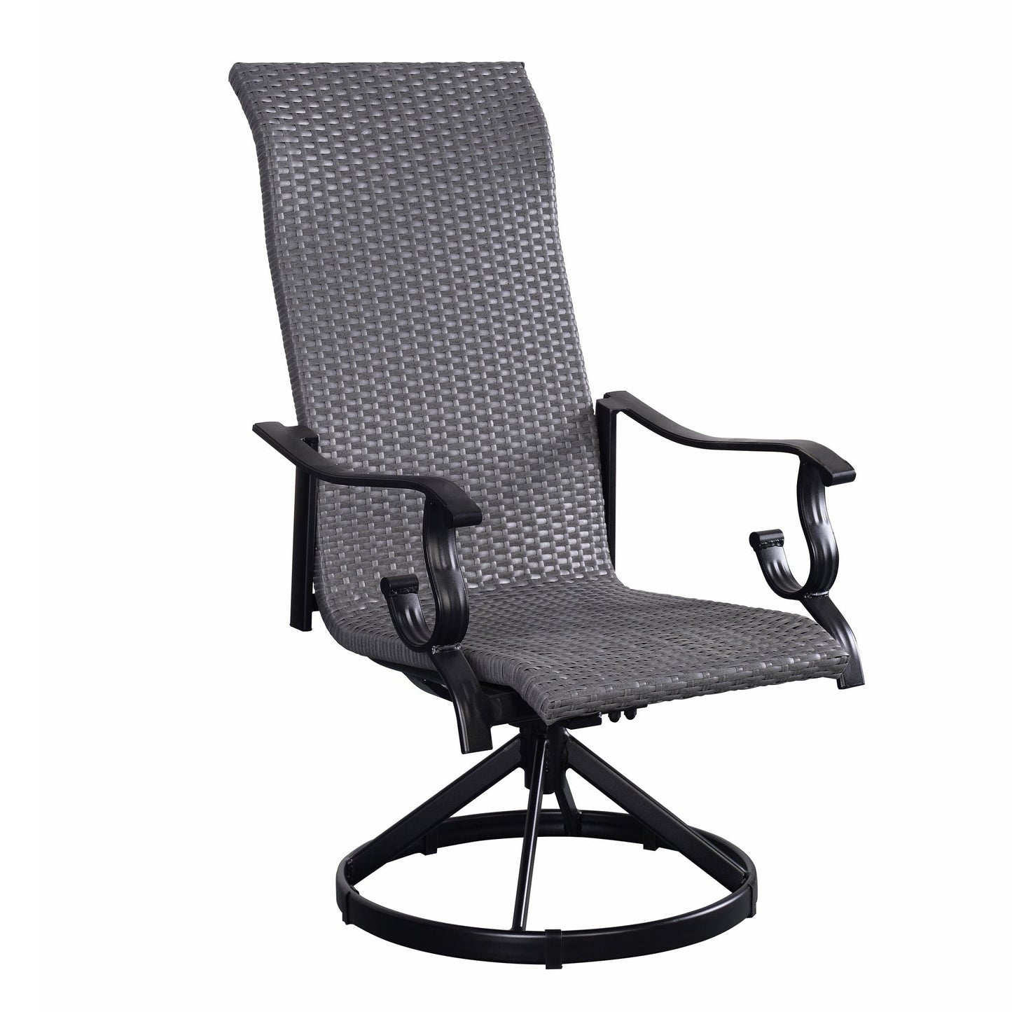 Set da pranzo girevole a dondolo Westin in alluminio e vimini da 5 pezzi