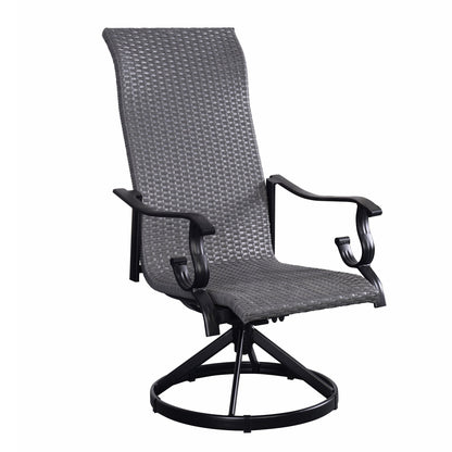 Set da pranzo girevole a dondolo Westin in alluminio e vimini da 5 pezzi