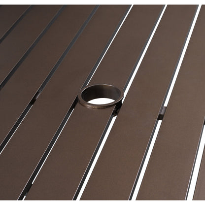 Set da pranzo girevole a dondolo Westin in alluminio e vimini da 5 pezzi