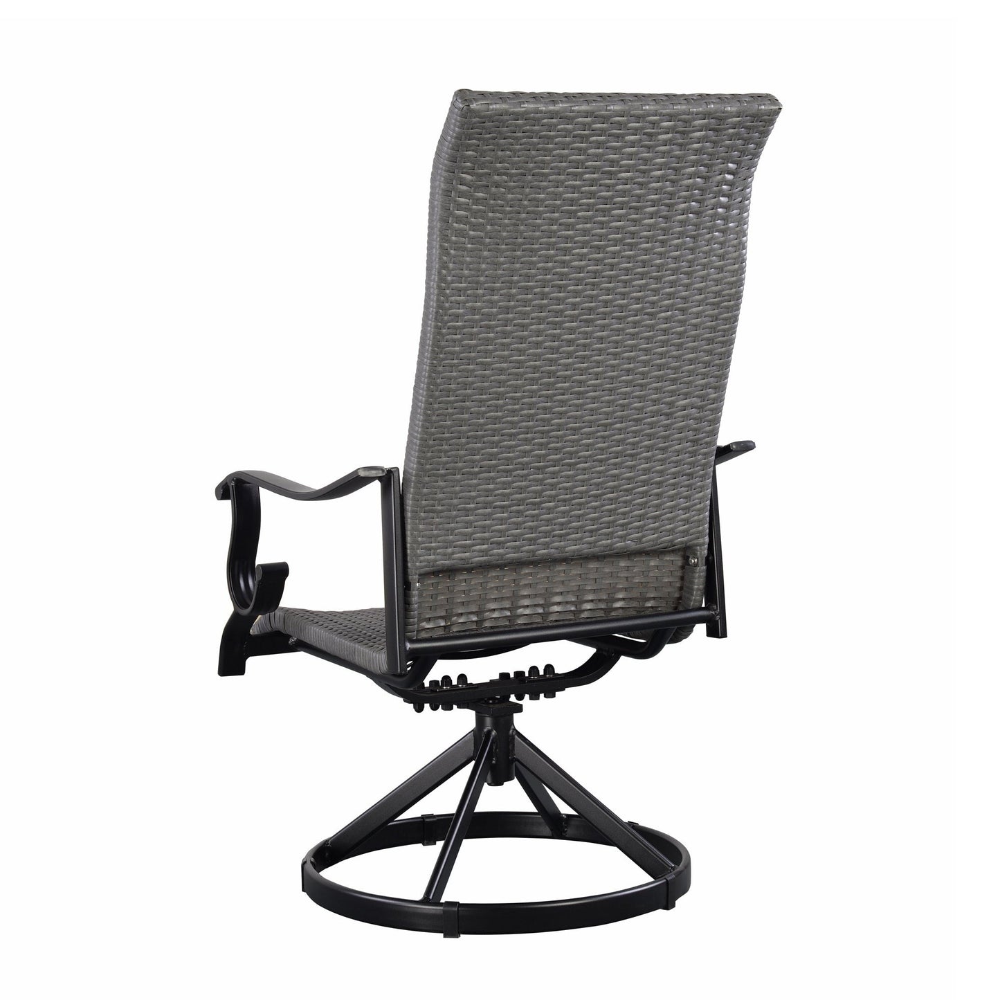 Set da pranzo girevole a dondolo Westin in alluminio e vimini da 5 pezzi