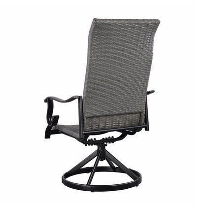 Set da pranzo girevole a dondolo Westin in alluminio e vimini da 5 pezzi