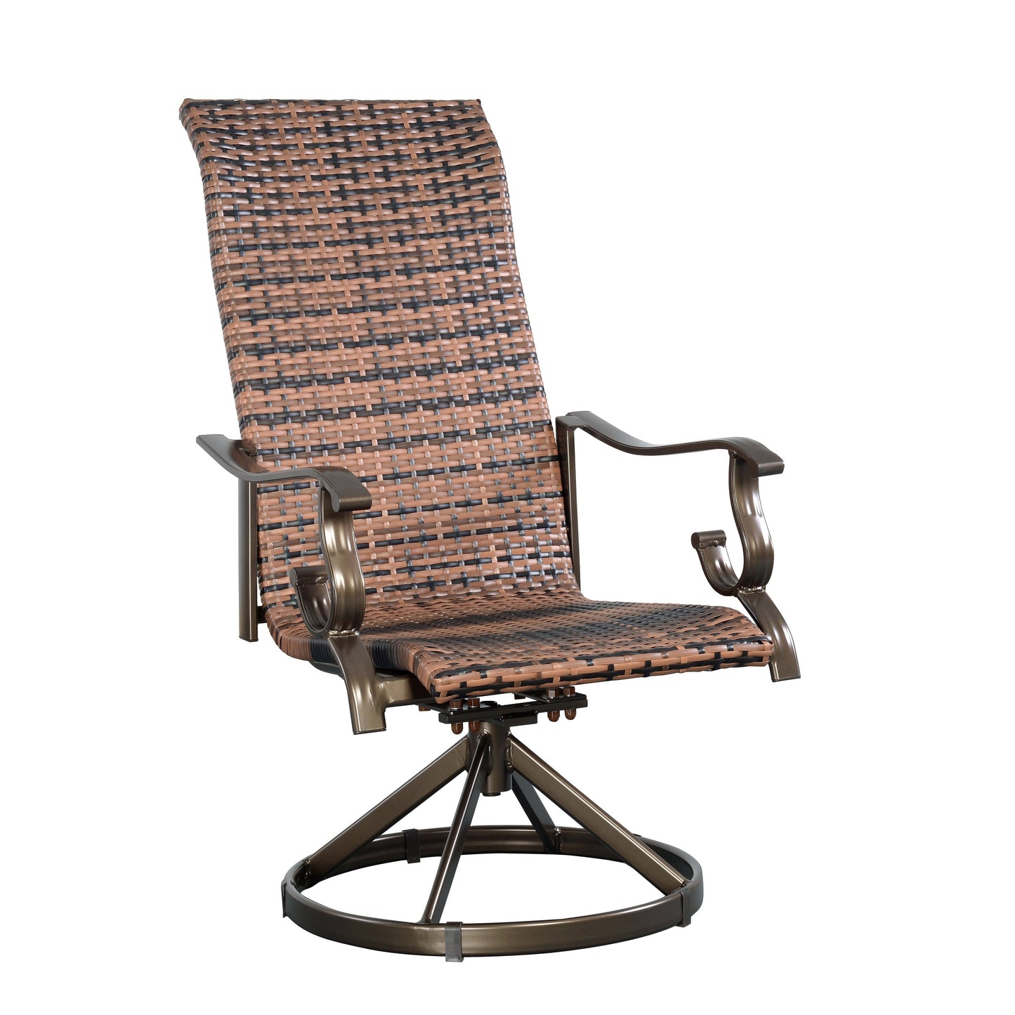 Set da pranzo girevole a dondolo Westin in alluminio e vimini da 5 pezzi