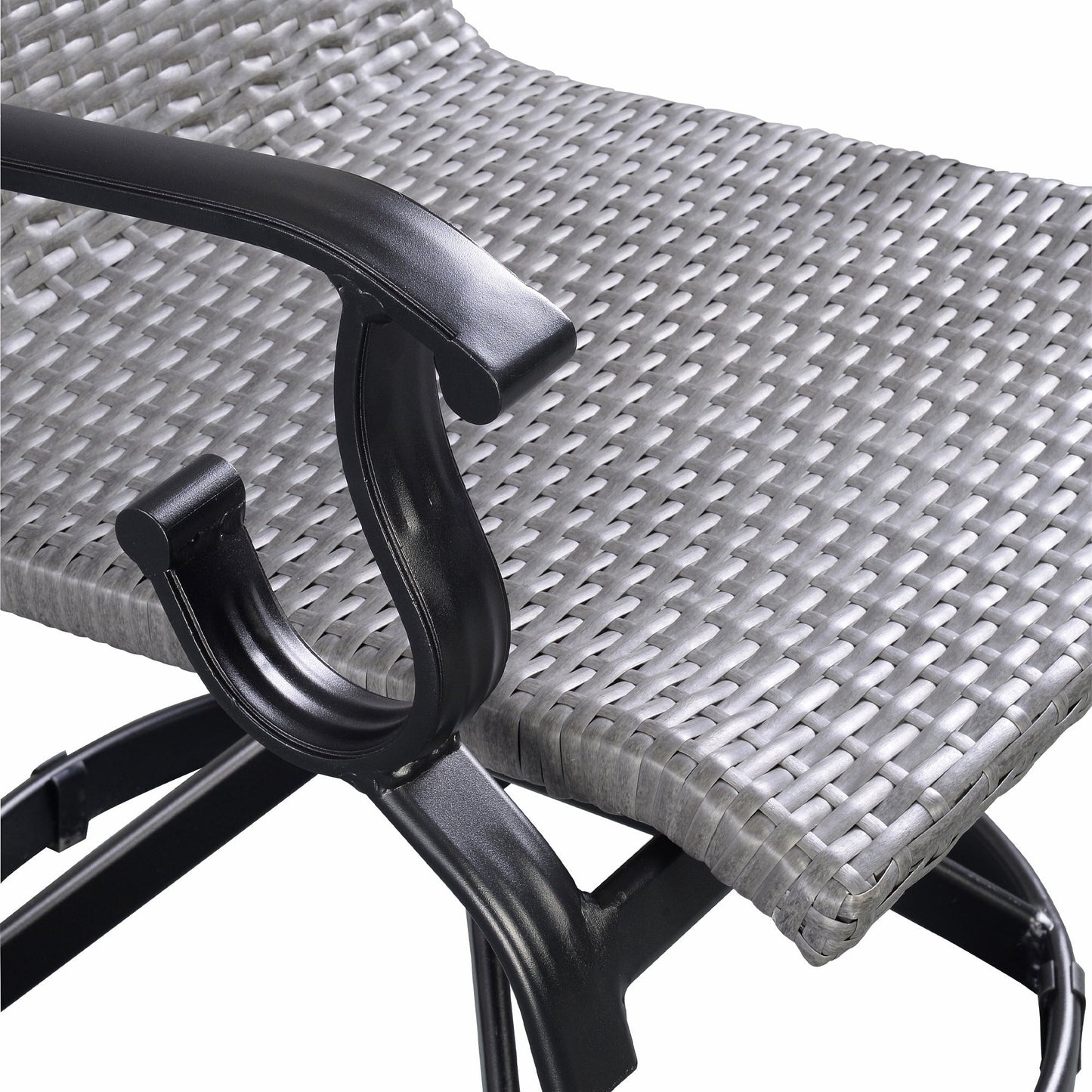 Set da pranzo girevole a dondolo Westin in alluminio e vimini da 5 pezzi