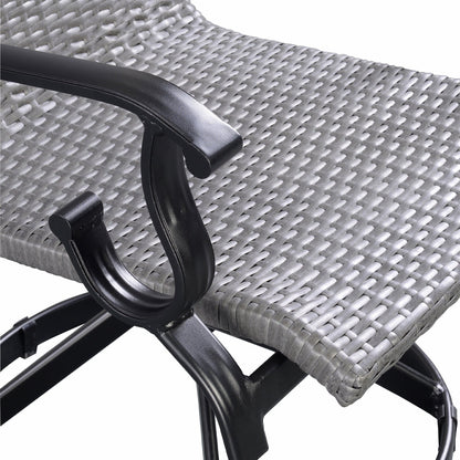 Set da pranzo girevole a dondolo Westin in alluminio e vimini da 5 pezzi