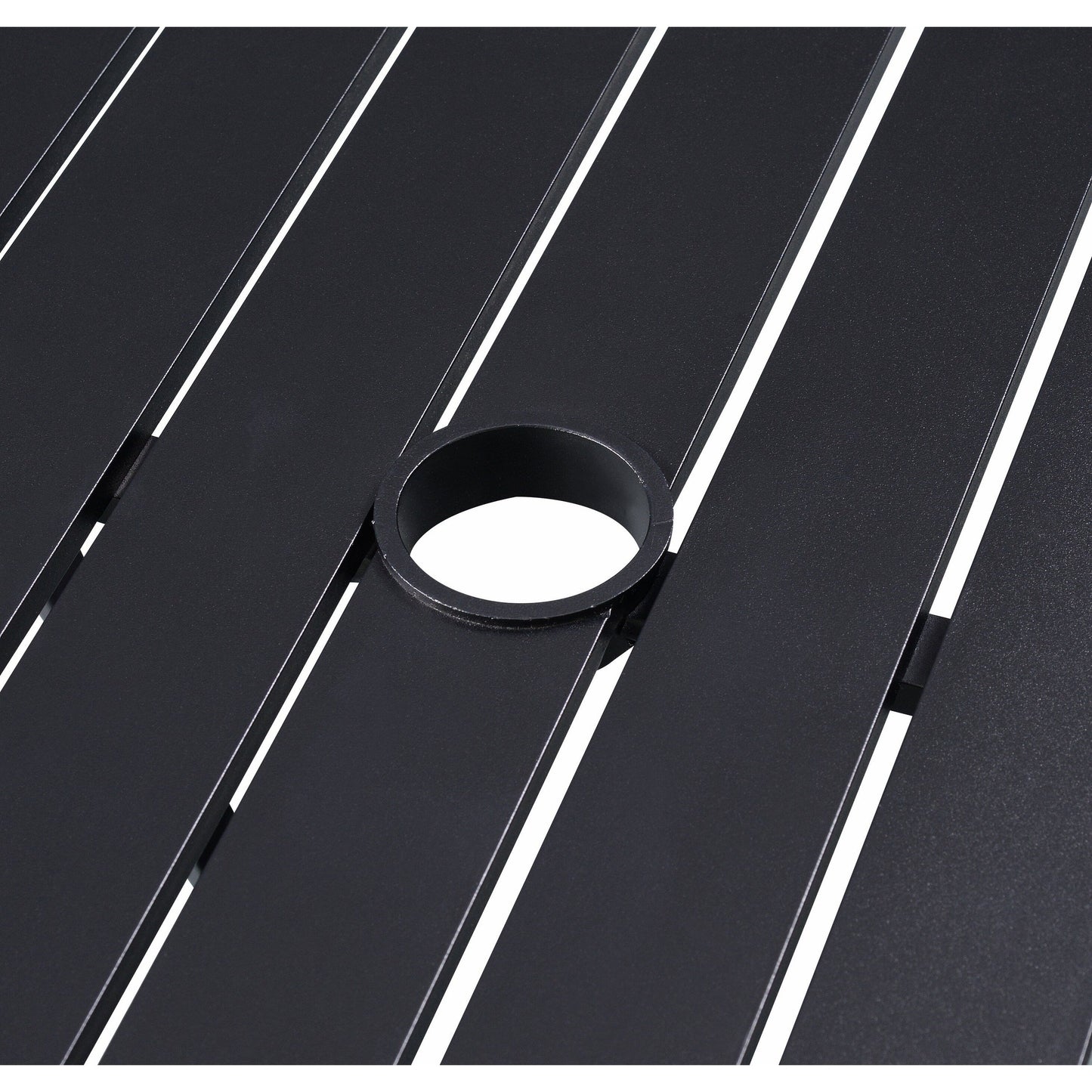 Set da pranzo girevole a dondolo Westin in alluminio e vimini da 5 pezzi