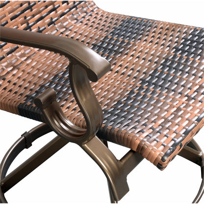 Set da pranzo girevole a dondolo Westin in alluminio e vimini da 5 pezzi